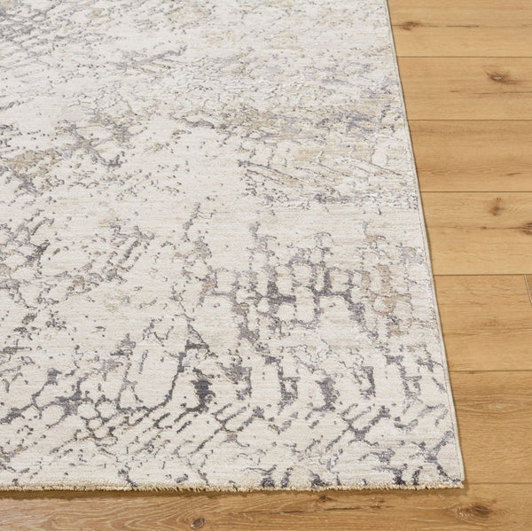 Livabliss Gakko Geometric Machine Woven Polyester Area Rug with Fringe for Living Rooms Cream, Charcoal 10' x 13'11" GKK2309-101311