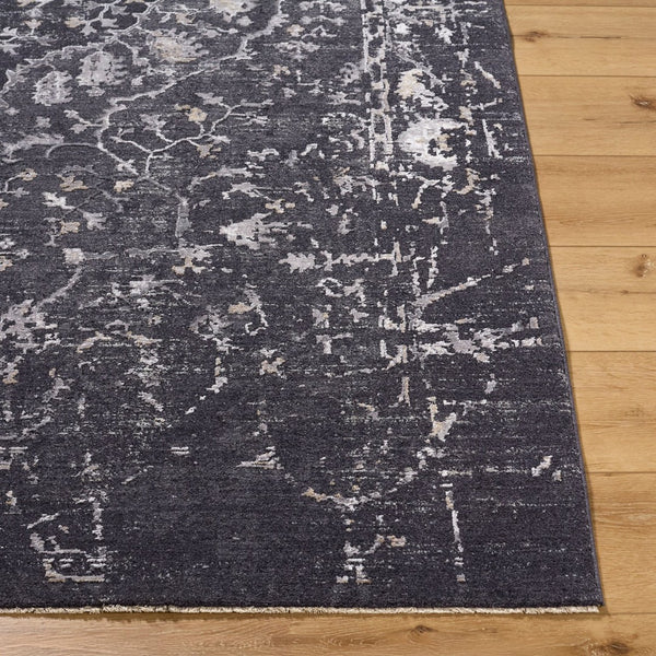 Livabliss Gakko Machine Woven Polyester Area Rug with Fringe Traditional Pattern for Living Rooms Black, Gray 2'7" x 3'11" GKK2311-27311
