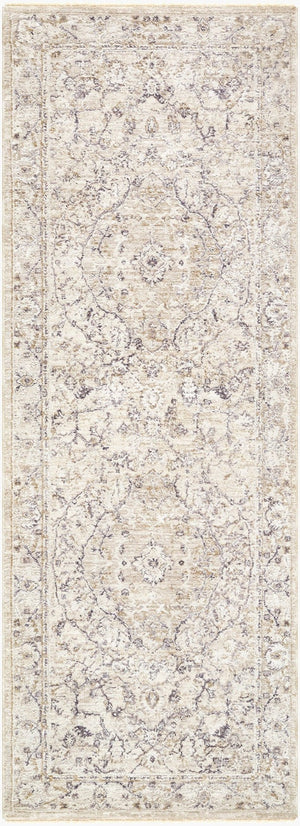 Livabliss Gakko Machine Woven Polyester Area Rug with Fringe for Living and Dining Rooms Charcoal, Ivory 2'7" x 10' GKK2312-2710