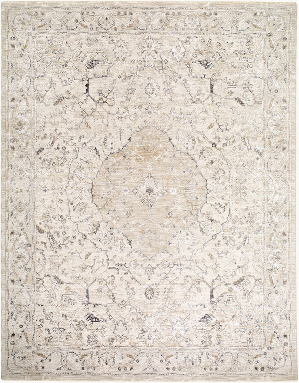 Livabliss Gakko Machine Woven Polyester Area Rug with Fringe for Living and Dining Rooms Charcoal, Ivory 2' x 2'11" GKK2312-2211