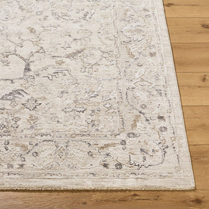 Livabliss Gakko Machine Woven Polyester Area Rug with Fringe for Living and Dining Rooms Charcoal, Ivory 2'7" x 10' GKK2312-2710