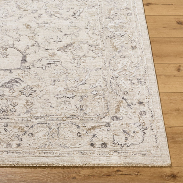 Livabliss Gakko Machine Woven Polyester Area Rug with Fringe for Living and Dining Rooms Charcoal, Ivory 2'7" x 10' GKK2312-2710