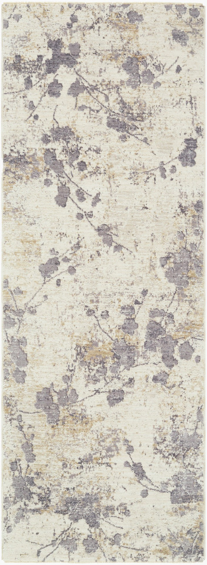 Livabliss Gakko Machine Woven Polyester Area Rug with Fringe Industrial Rustic Living Room Anchor Cream, Charcoal 2'7" x 7'3" GKK2316-2773