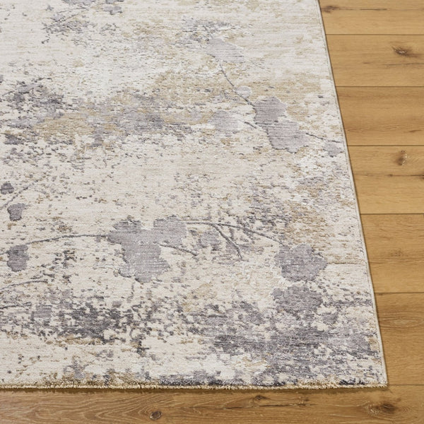 Livabliss Gakko Machine Woven Polyester Area Rug with Fringe Industrial Rustic Living Room Anchor Cream, Charcoal 6'7" x 9'6" GKK2316-6796