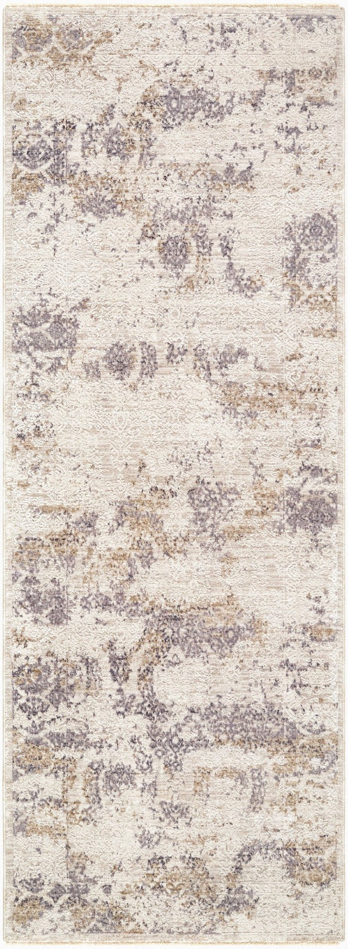 Livabliss Gakko Machine Woven Polyester Area Rug with Fringe Rustic Industrial Living Room Accent Charcoal, Cream 6'7" x 9'6" GKK2317-6796
