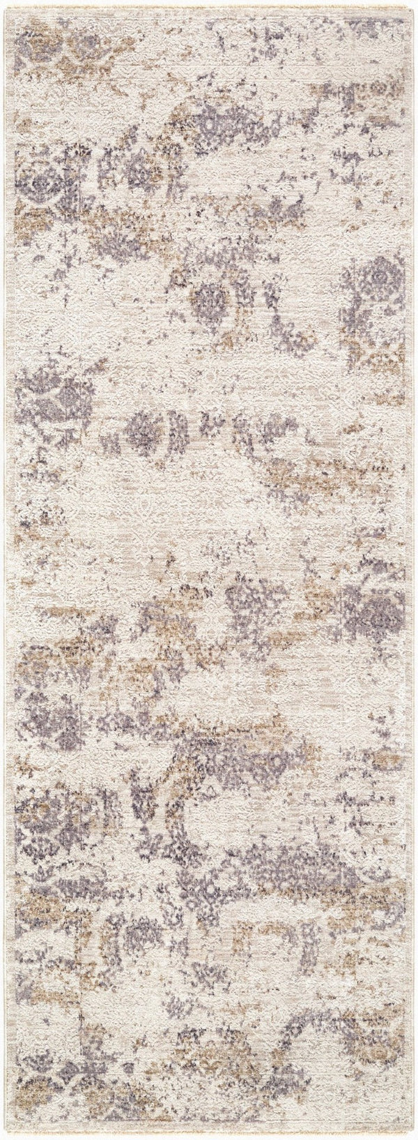 Livabliss Gakko Machine Woven Polyester Area Rug with Fringe Rustic Industrial Living Room Accent Charcoal, Cream 2'7" x 7'3" GKK2317-2773