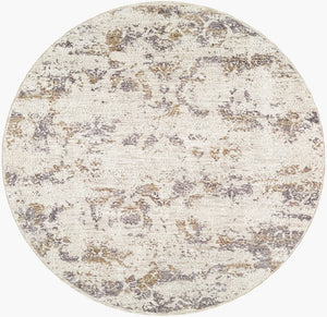Livabliss Gakko Machine Woven Polyester Area Rug with Fringe Rustic Industrial Living Room Accent Charcoal, Cream 7'10" x 7'10" GKK2317-710RD