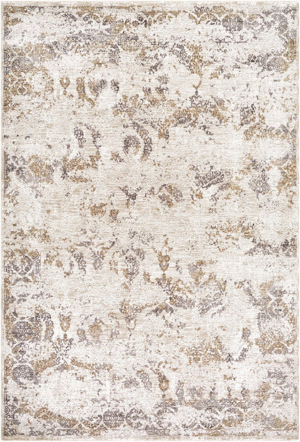Livabliss Gakko Machine Woven Polyester Area Rug with Fringe Rustic Industrial Living Room Accent Charcoal, Cream 6'7" x 9'6" GKK2317-6796