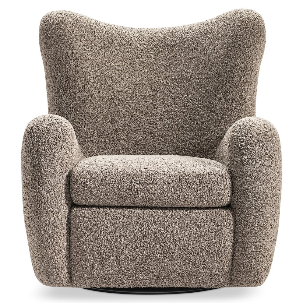 Bernhardt Bernhardt Silvi Sculpted Fabric Swivel Lounge Chair with Deep Curved Seating B802SGO