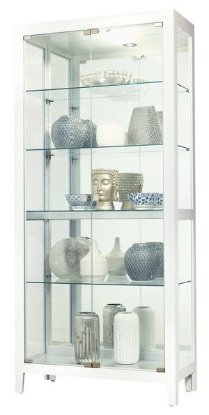 Hekman Furniture 680733 Danica Iv Curio - Gloss White Display Cabinet With Glass Shelves, Led Light & Adjustable Levels Gloss White Danica Iv Curio 680733