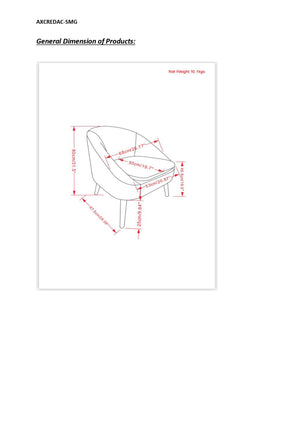 English Elm Redding Mid-Century Accent Chair with Curved Back, Deep Cushion & Solid Rubberwood Legs, Rust Red B136P159542