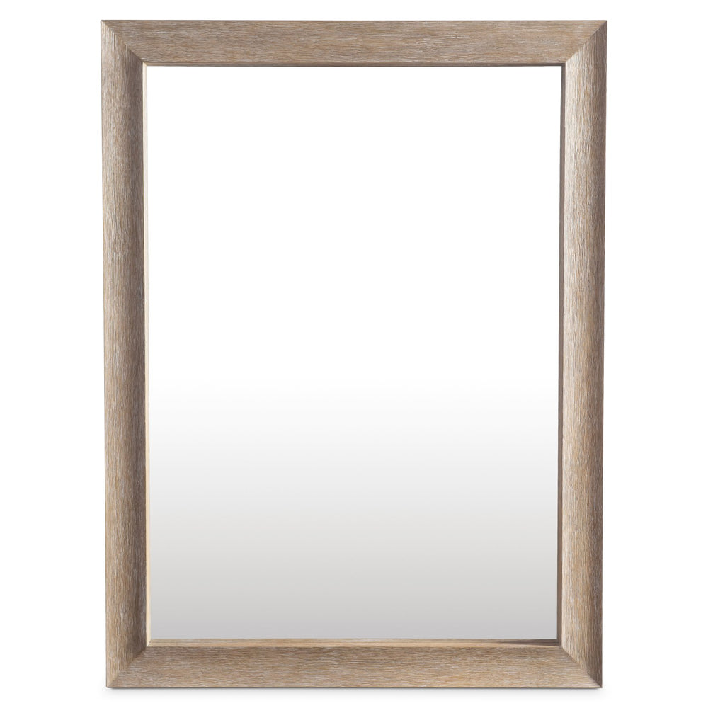 Bernhardt Bernhardt Loggia Mirror In Aria Wire-Brushed Oak — Modern Rustic Curved Frame, Scalloped Detail, Versatile Mounting (36"X48") 345332