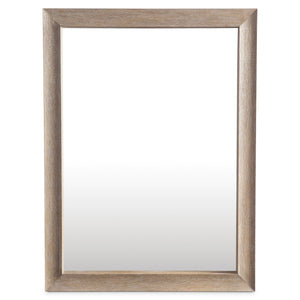Bernhardt Bernhardt Loggia Mirror In Aria Wire-Brushed Oak — Modern Rustic Curved Frame, Scalloped Detail, Versatile Mounting (36"X48") 345332
