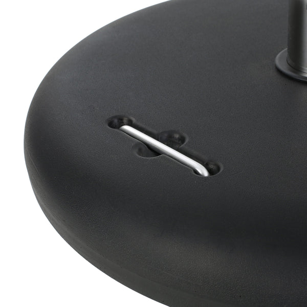English Elm Wheelie Concrete Outdoor Umbrella Base with Locking Casters for Patio Stability Black 60454.00