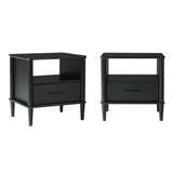 20" Spindle Leg Nightstand - Set of 2 Black SPNB4CBL-2PK Walker Edison