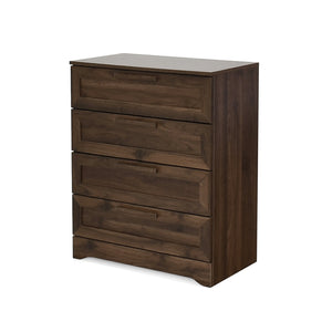English Elm Christopher Knight Home® - DELANEY Walnut 4-Drawer Dresser with Faux Wood Finish, Compact Storage, Block Pulls, 27.5"W x 34"H 71141.00WALN