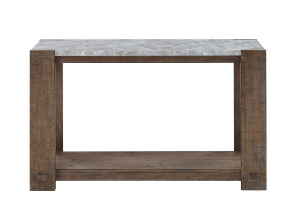 English Elm Steve Silver - Libby Sintered Stone Sofa Table – Rustic Handcrafted Console With Durable Brown Finish & Versatile Use B081P157711-GIGA