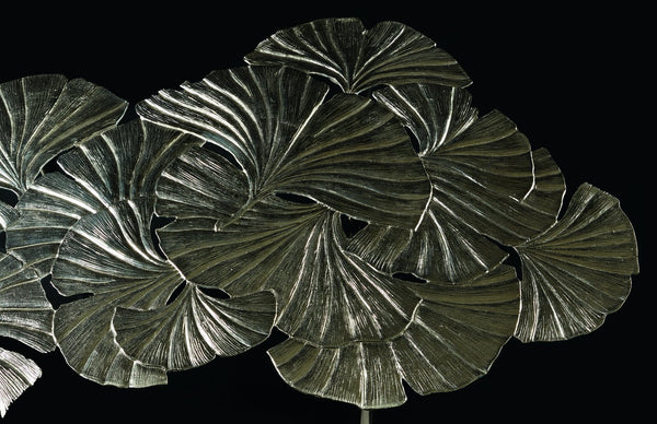 Bernhardt Bernhardt Annabella Ginkgo Leaf Cocktail Table — Satin Nickel Cast Aluminum, Sculptural Modern Centerpiece 379024