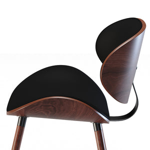 English Elm Marana Dining Chair - Stylish Black Mid-Century Modern Design With Comfortable Vegan Leather Seat B136P158911