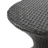 Christopher Knight Home® - Noble House - Franklin Outdoor 16" Multibrown Wicker Hourglass Side Table