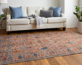 Feizy Rugs Rawlins Polyester Machine Made Bohemian & Eclectic Rug Tan/Pink/Blue 10'-6" x 14'