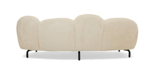 VIG Furniture Glaster Plush White Sherpa 88" Bubble Sofa — Sculptural Contemporary Design, Cozy Luxe Seating VGODZW-20036-WHT-S