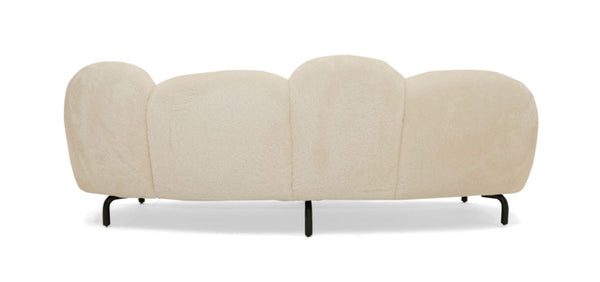 VIG Furniture Glaster Plush White Sherpa 88" Bubble Sofa — Sculptural Contemporary Design, Cozy Luxe Seating VGODZW-20036-WHT-S