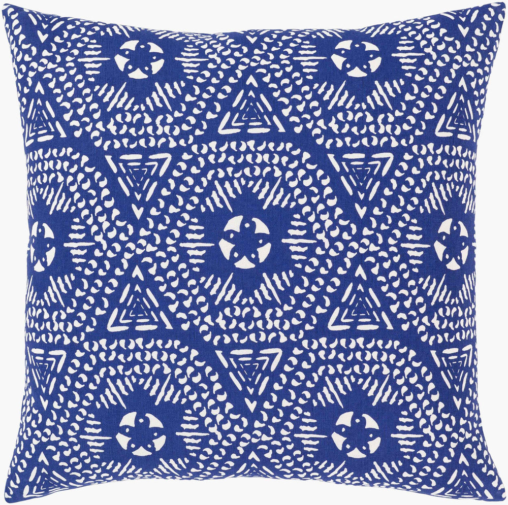 Surya Global Blues 18" Decorative Accent Pillow - Luxurious Cotton, Timeless Design For Home Elegance Dark Blue Cotton,Cotton Glb001-1818