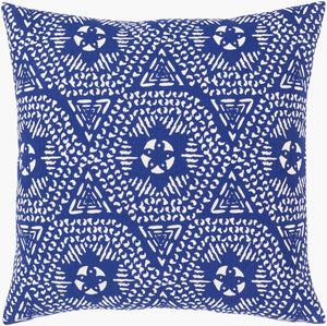 Surya Global Blues 18" Decorative Accent Pillow - Luxurious Cotton, Timeless Design For Home Elegance Dark Blue Cotton,Cotton Glb001-1818