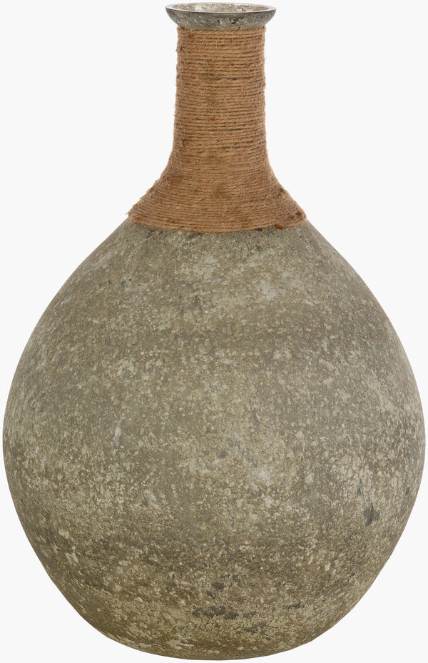 Surya Glacia Decorative Accent Vase - Unique Jute & Glass Design For Global-inspired Home Decor 20"H Sage Glass,Jute Glc-001