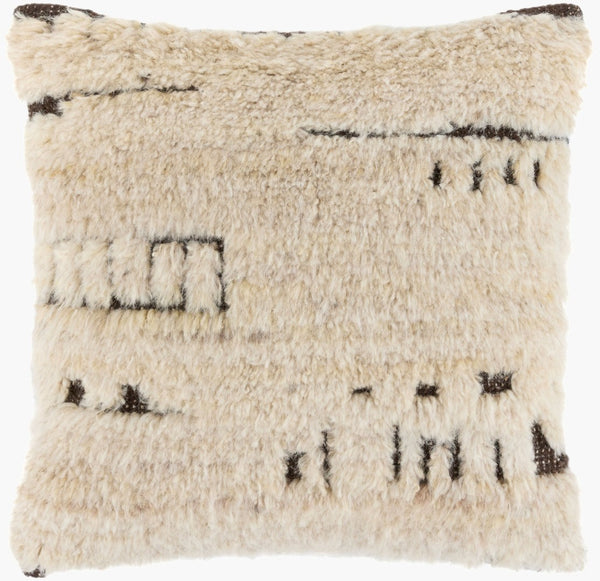 Surya Glacen Handcrafted Cotton Wool Blend Accent Pillow Indian Textile Art for Sofa GLCN002-1818P