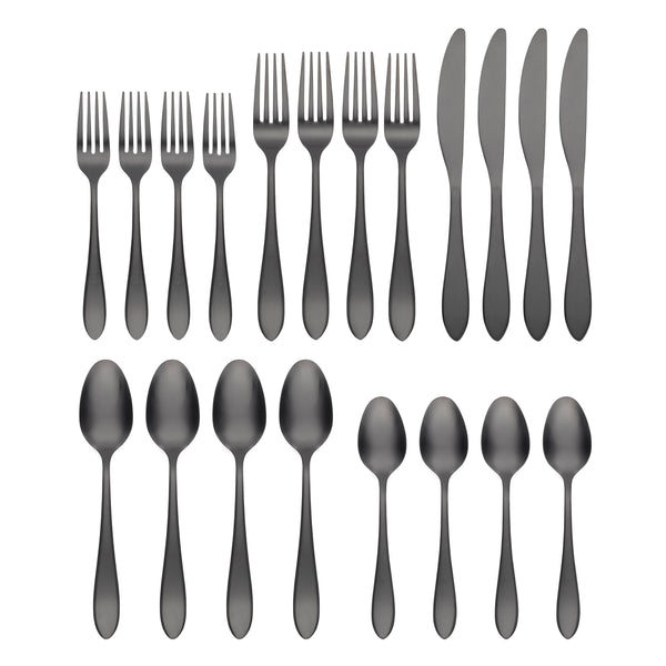 Lenox Cambridge Delia Black Satin 20-Piece Flatware Set NO COLOR METAL 501720CWD12