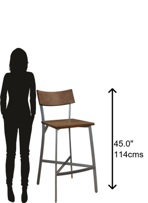 Hekman Furniture 697045 Rustic Acacia Bar Stool With Graphite Metal Legs – Stylish, Durable, And Unique Design!  Cosmopolitan Bar Stool 697045