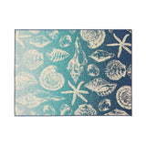 Christopher Knight Home® - Noble House - Sea Breeze Outdoor 5'3" X 7' Ombre Area Rug, Blue and Ivory