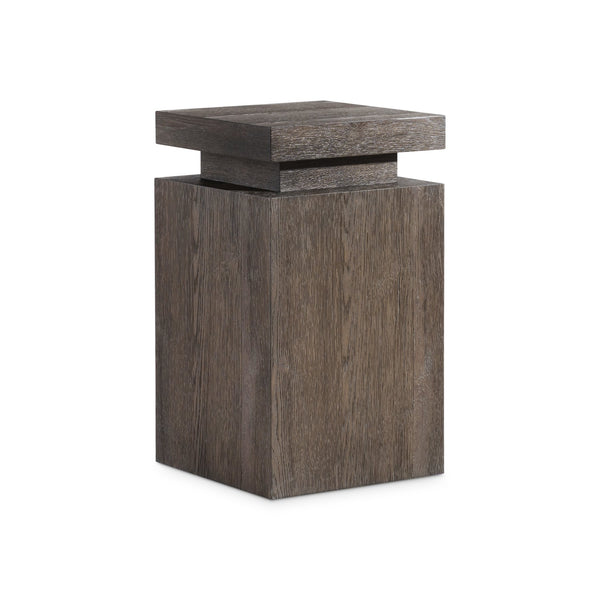 Bernhardt Bernhardt Outline Accent Table In Cassel Wire-Brushed Oak — Sculptural Floating Top, Slim Plinth, Modern Texture 360110
