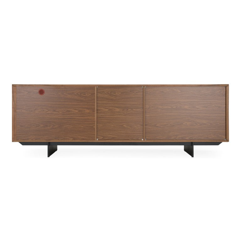 VIG Furniture Glencoe Mid-Century Walnut Buffet With Grey Glass Panel, Angled Doors & Versatile Storage (92) VGBBMK2005SB-BUFF