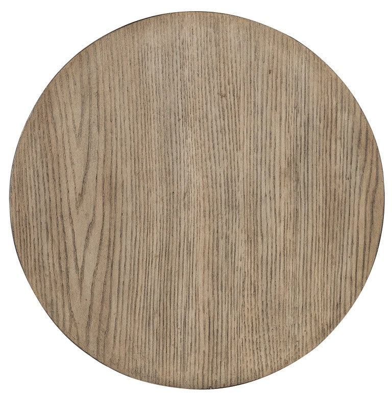 Hooker Furniture Commerce Round Robin Accent Table With Rope-Wrapped Hourglass Design, Light Wood, Coastal Boho Charm 7228-50704-80