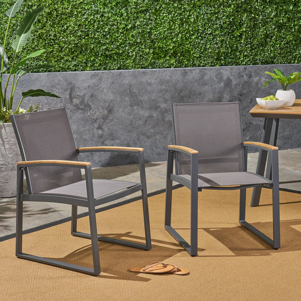 English Elm Christopher Knight Home® - Glasgow Outdoor Dining Set - Stylish Grey Table & 6 Comfortable Chairs For Year-Round Entertaining 62759.00GGRY-6_62757.00GRY