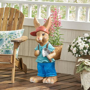 Christopher Knight Home® - Noble House - Twete Outdoor Decorative Rabbit Planter, Blue and Brown