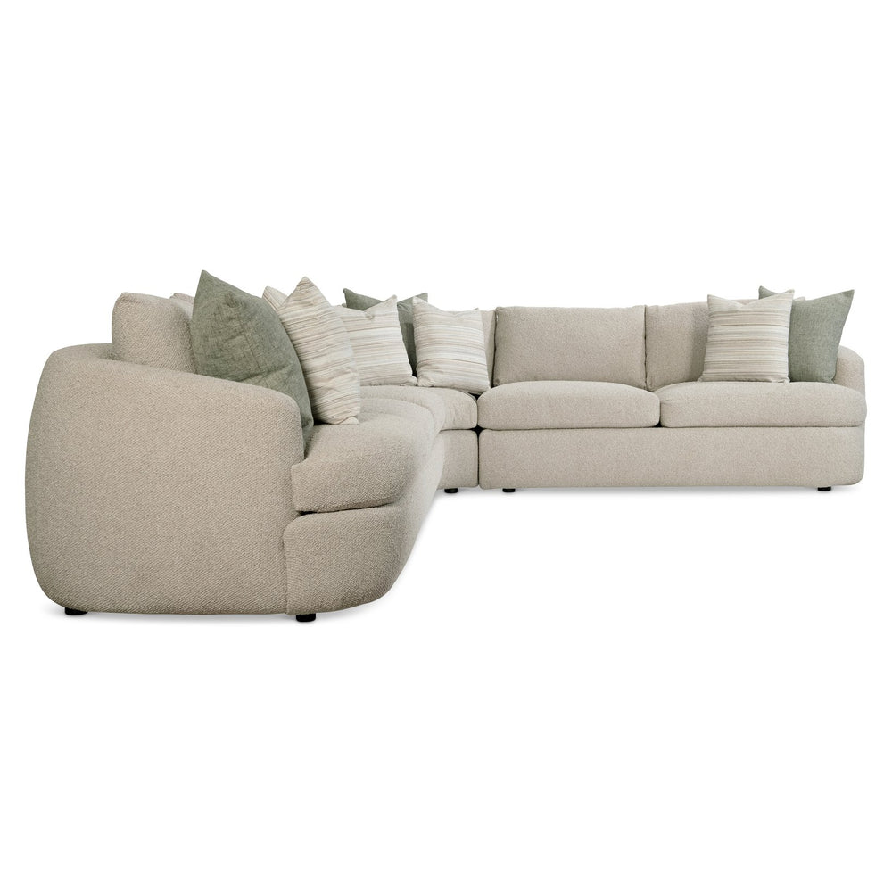 Bernhardt Bernhardt Jules Sectional With Sculpted Curved Silhouette, Plush Seating And Tailored Pillows For Luxe Comfort - Made to Order Beige 144" W x 112.5" D x 31.25" H K2086