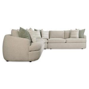 Bernhardt Bernhardt Jules Sectional With Sculpted Curved Silhouette, Plush Seating And Tailored Pillows For Luxe Comfort - Made to Order Beige 144" W x 112.5" D x 31.25" H K2086