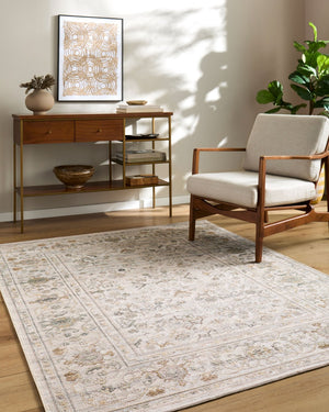 Livabliss Goblen Flatweave Area Rug Egyptian Woven Wool Blend Traditional Living Room Floor Ivory, Taupe 7'10" x 10' GLN2300-71010