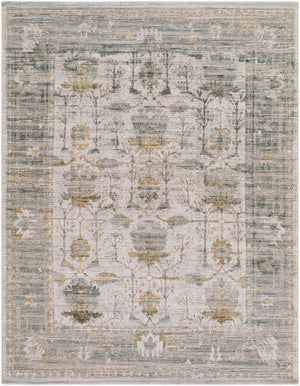 Livabliss Goblen Flatweave Area Rug Egypt Woven Wool Blend Traditional Pattern for Living Room Sage, Ivory 7'10" x 10' GLN2301-71010