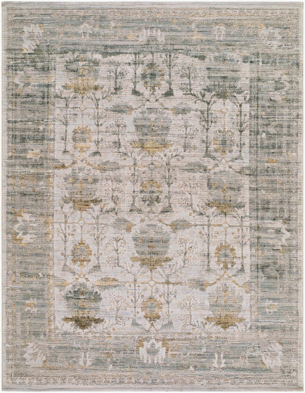 Livabliss Goblen Flatweave Area Rug Egypt Woven Wool Blend Traditional Pattern for Living Room Sage, Ivory 7'10" x 10' GLN2301-71010