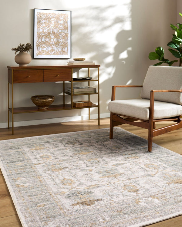 Livabliss Goblen Flatweave Area Rug Egypt Woven Wool Blend Traditional Pattern for Living Room Sage, Ivory 7'10" x 10' GLN2301-71010