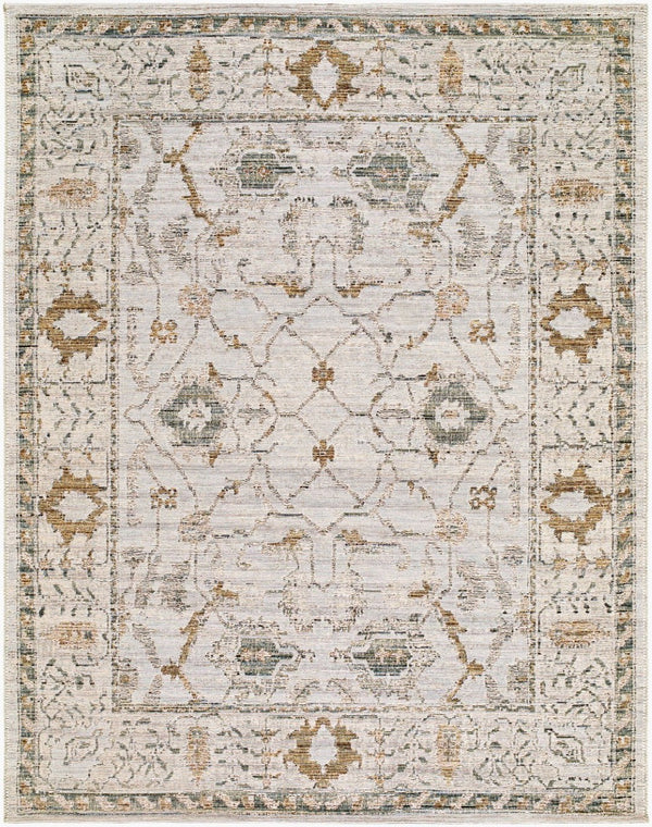 Livabliss Goblen Flatweave Area Rug Egypt Woven Wool Cotton Blend Traditional Living Room Ivory, Sage 5'3" x 7'1" GLN2302-537