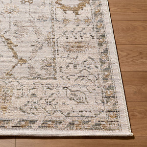 Livabliss Goblen Flatweave Area Rug Egypt Woven Wool Cotton Blend Traditional Living Room Ivory, Sage 5'3" x 7'1" GLN2302-537