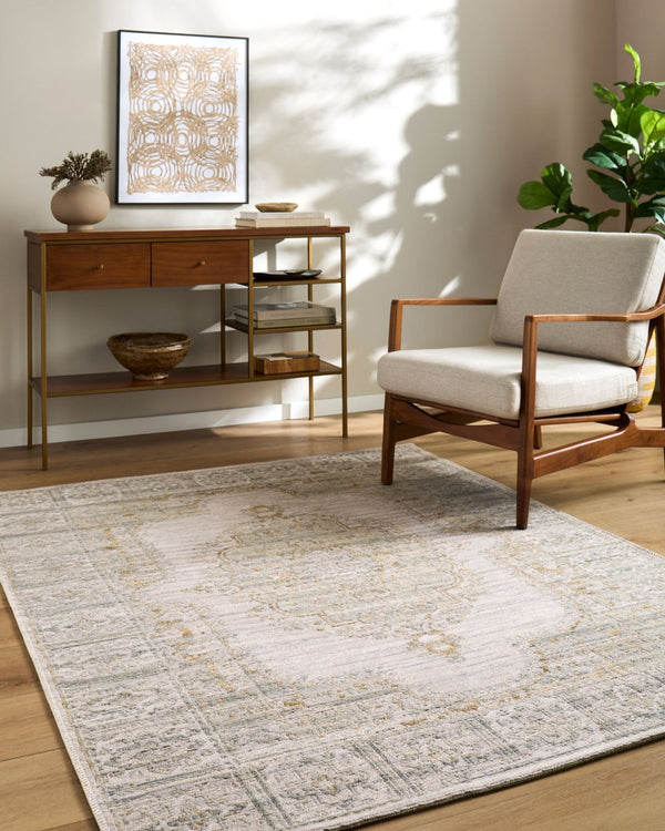 Livabliss Goblen Flatweave Area Rug Egypt Woven Wool Cotton Blend Traditional Living Room Accent Pewter, Sage 10' x 13' GLN2303-1013