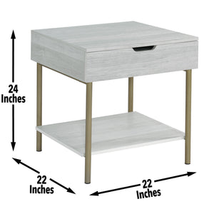 English Elm Steve Silver - Whitman - Square End Table - White