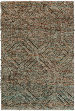 Surya Galloway Glo-1000 Hand-knotted 2' X 3' Jute Rug – Luxurious Medium Pile For Elegant Home Decor Dark Green Jute Glo1004-3353